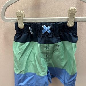 Kids' Blue and Green Swim Trunks